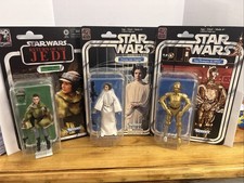 Star Wars & ROTJ Black Series 40th Anniversary Lot of 3 Leia x2 C-3PO Carded