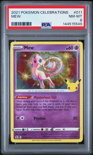 2021 POKEMON CELEBRATIONS #011 MEW PSA 8