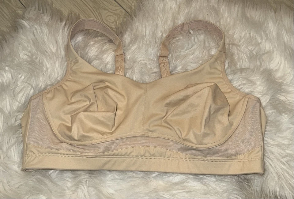 Moving Comfort 300125 Iris Sports Bra Wire Free Womens XL 38CD-40C Beige - Image 2 of 4