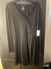 NINE WEST Black Wrap Dress Size XL Women’s NEW WITH TAGS Long Sleeve