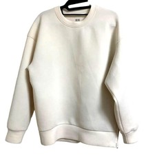 Theory Uniqlo Collab White Crew Neck Zip Sweatshirt