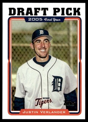 2016 topps bergers best Justin Verlander #BB54 tigers 2005 Topps RC RP