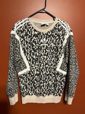 Adidas Womens Leopard Print Sweatshirt Size XS Leoflage Crewneck 3 Stripes