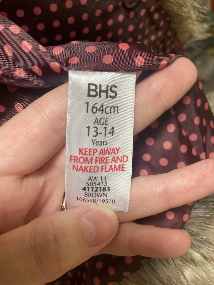 Tammy Girl Faux Fur Gilet Waistcoat Age 13-14 Yrs Y2K Retro Polka Dot Lining - Image 3 of 4