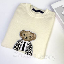 Auction POLO RALPH LAUREN Women s Large Bear Tote Cream Cotton Sweater