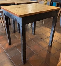 Restaurant cafe tables kitchen dining desk solid vintage pine grey base Job lot 