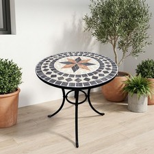 Domus Tavolo da Giardino Rotondo Ferro 60x70 cm Mosaico Capri