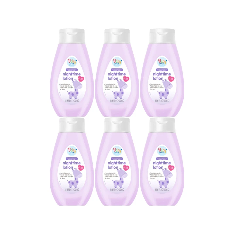 Baby Nighttime Lotion by Baby Love - Hypoallergenic, 13.6oz (400ml) (Pack of 6)
Opens in a new windo