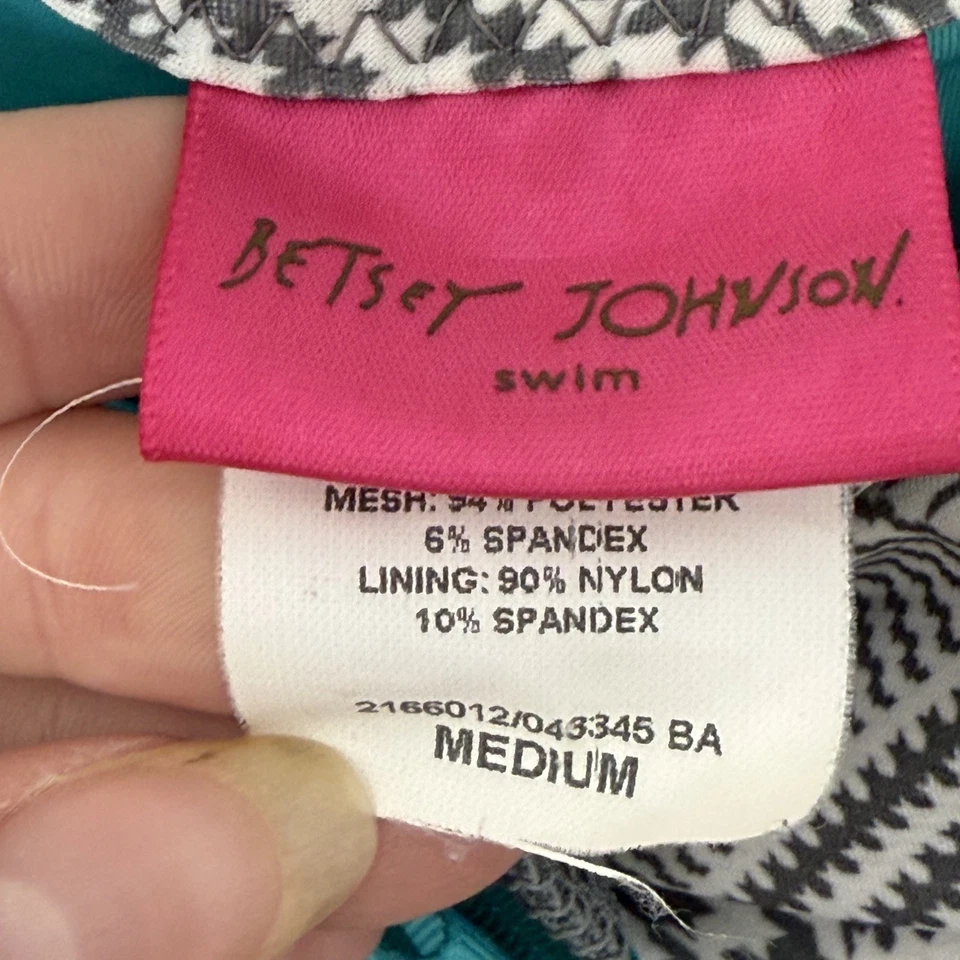 Bikini de natación Betsey Johnson y funda mediana a cuadros malla volantes coqueta Y2K Foto 2 de 4