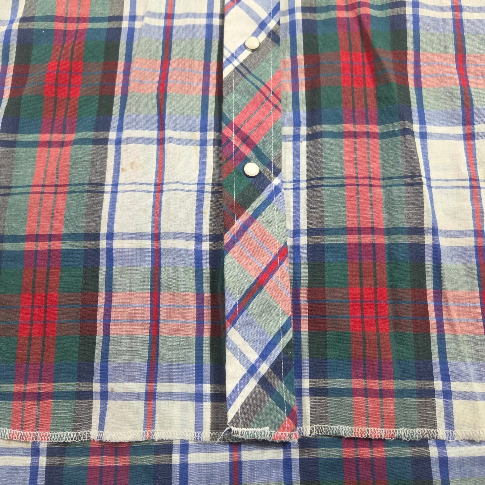 Vintage Wrangler Western Pearl Snap Shirt Mens XL Plaid Red Western Cowboy Rodeo thumbnail 5