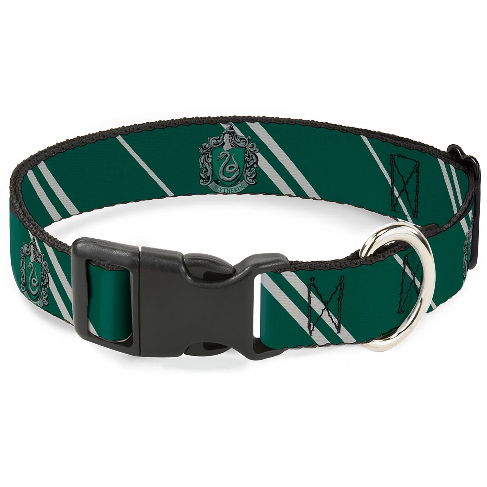 Plastic Clip Collar Slytherin Crest/Stripe5 Green/Gray Small 9.5-13" (US IMPORT)