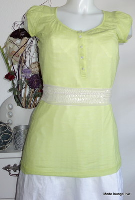 Noa Noa Shirt Indeed Jersey S 36 Cotton Green Blouse