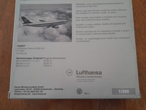Herpa Miniaturmodelle Lufthansa Airbus A330 B2 D-AIAC Yesterday 1:200 BNIB - Picture 17 of 17