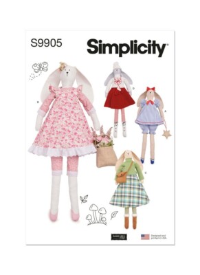 Simplicity Schnittmuster S9905 Plüschhase und Kleidung von Elaine Heigl Designs