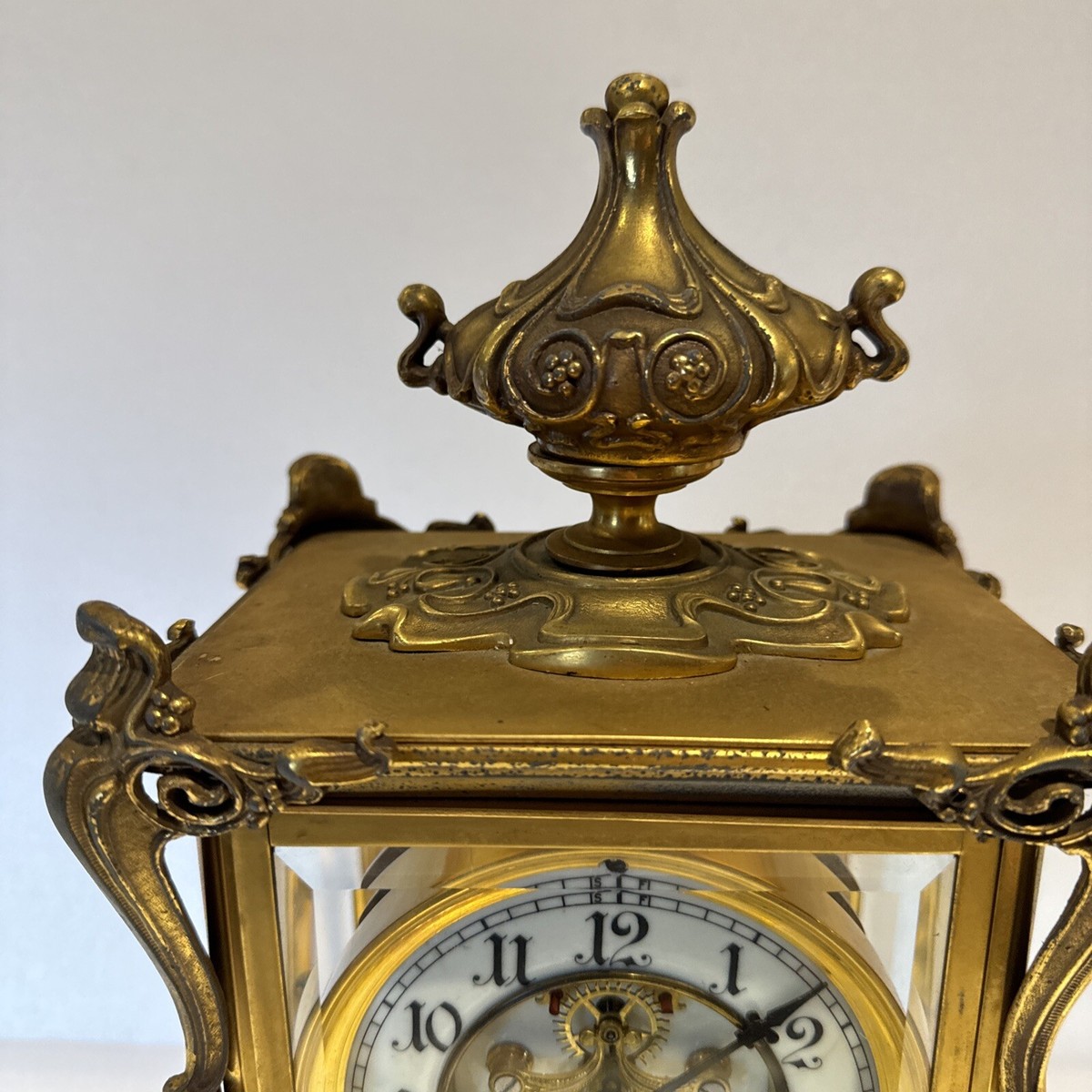 あゆーしか　WATERBURY　1878年製　置時計　C　R8611 ANTIQUE USA WATERBURY CRYSTAL STRIKE,REGULATOR BRASS CLOCK