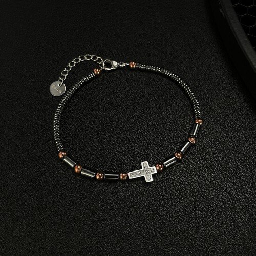 Men Women Obsidian Stone Beaded Bracelet Birthday Gift for Dad Grandpa Boyfriend - Picture 2 of 16
