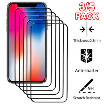 For iPhone 17 16 15 14 13 12 11 Pro Max XS Tempered Glass Full Screen Protector