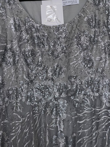 Robe Mac Duggal taille 12 gris bijou incrusté robe brodée 20285 798€ - Photo 9/16