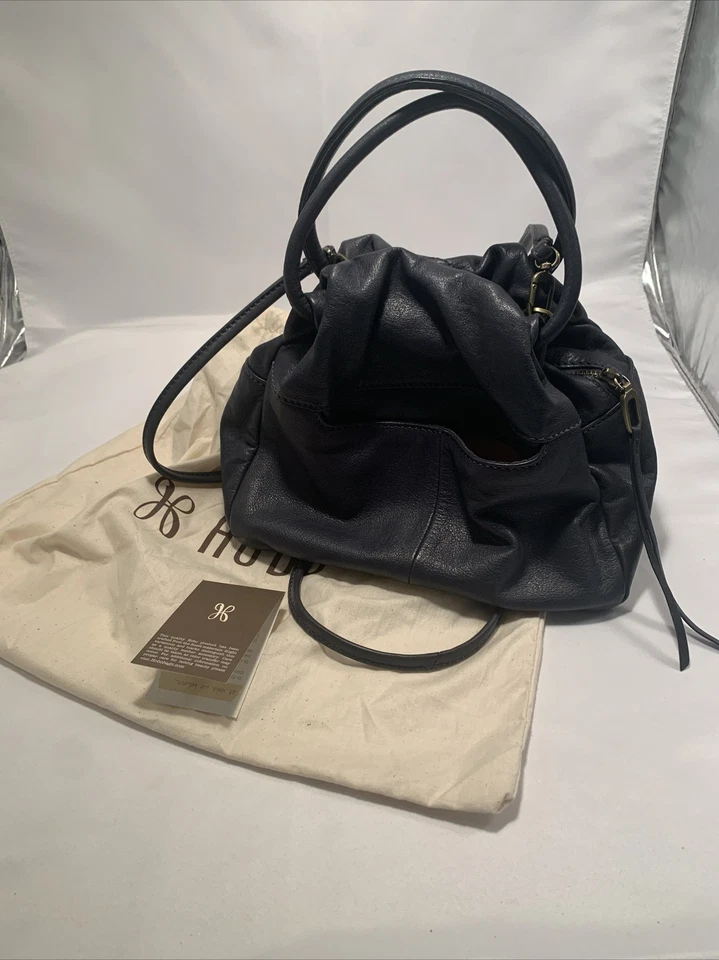  Hobo Darling Crossbody Satchel Navy Leather Top Handle Shoulder Bag/Dust Bag - Image 2 of 4
