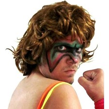 Adult Wrestling Extreme Ultimate Warrior Brown Hair Wig Halloween Costume