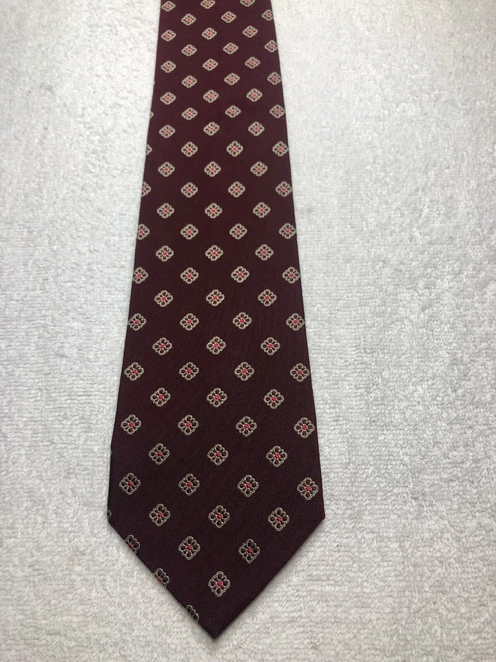 BANANA REPUBLIC CORBATA HOMBRE BORGOÑA CON ROJO Y BLANCO 3,75 X 59 NUEVA SIN ETIQUETAS Foto 2 de 4