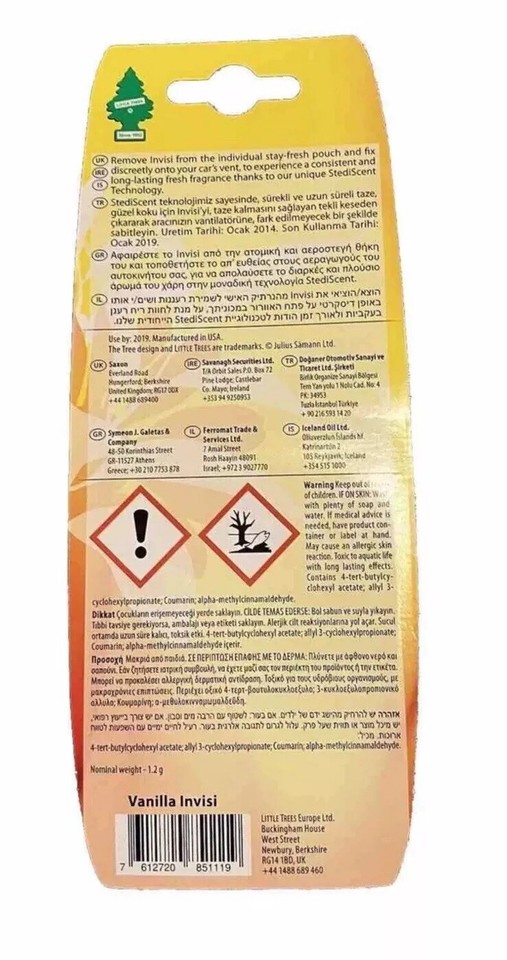4 INVISI VENT Clip Little Magic Tree Car Air Freshener VANILLA eBay