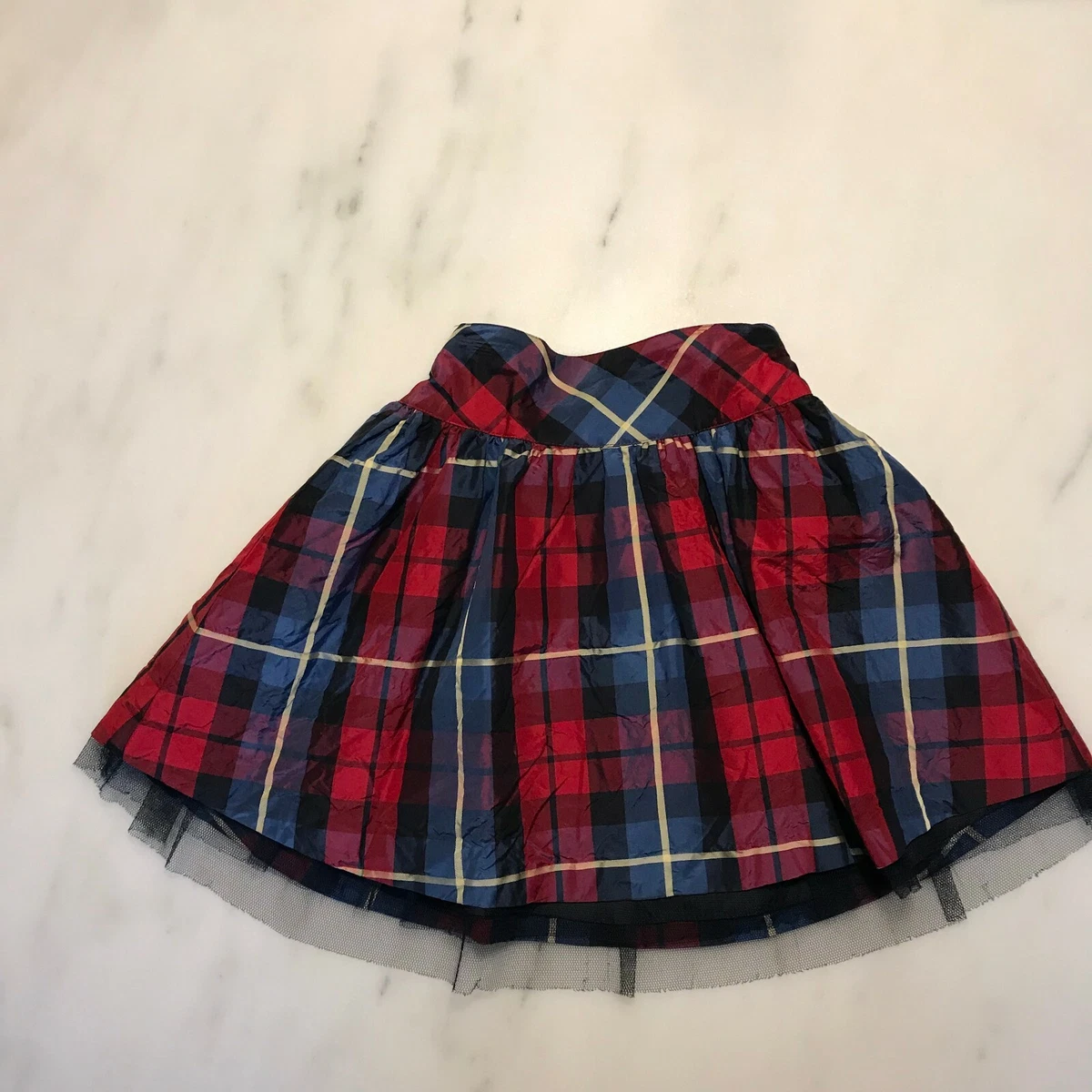 Christmas plaid top taffeta skirt