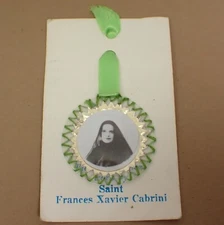 Relic Piece of Raiment Worn by Saint Frances Xavier Cabrini Orig Display Card