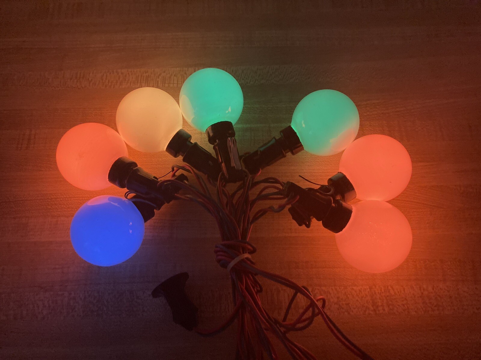 Vintage Christmas Lights ROYAL (SYLVANIA) C7 Fluorescent 7bulb set with cord eBay