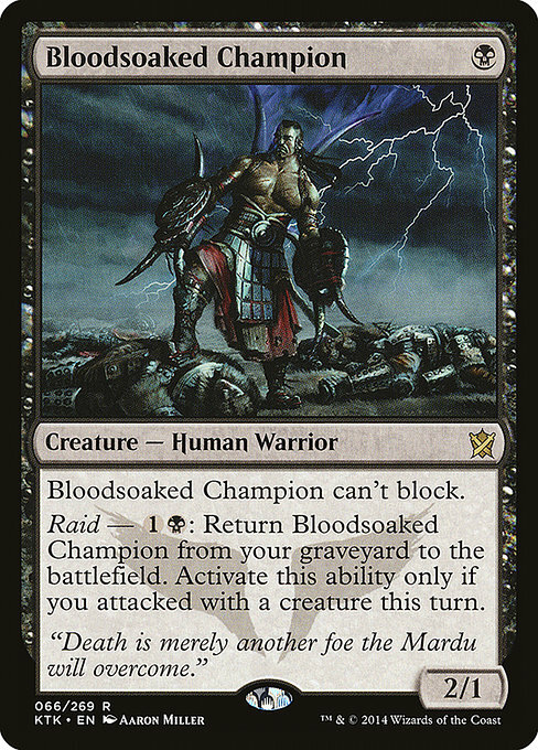 Bloodsoaked Champion 1x FOIL MTG KTK Khans of Tarkir Rare MINT black Bloodsoaked Champion 1x FOIL MTG KTK Khans of Tarkir Rare MINT black