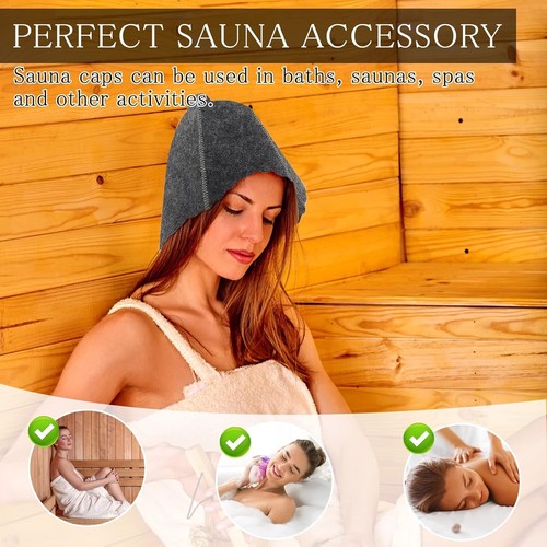 2 Stücke Saunahut Filzhut Sauna Hut Mütze Saunamütze Filzkappe Saunakappe - Bild 6 von 7