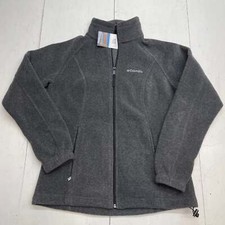 Columbia Charcoal Gray Fleece Zip Up Jacket Women  s Size Small