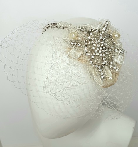 Birdcage Veil in Ivory,40s 50s Vintage 