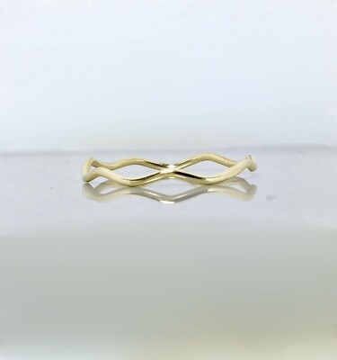Vintage Silver ×Gold Wave Ring K10 925 Exceptional Vintage Native American Navajo Sterling Silver