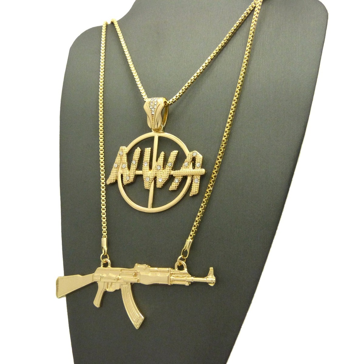 RIFINY 3WAY NECKLACE Lサイズ 65cm Hip Hop N.W.A., Machine Gun Pendant 24