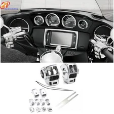 10PCS Handlebar Switch Housing & Buttons Kit Chrome For Harley Touring 1996-2013