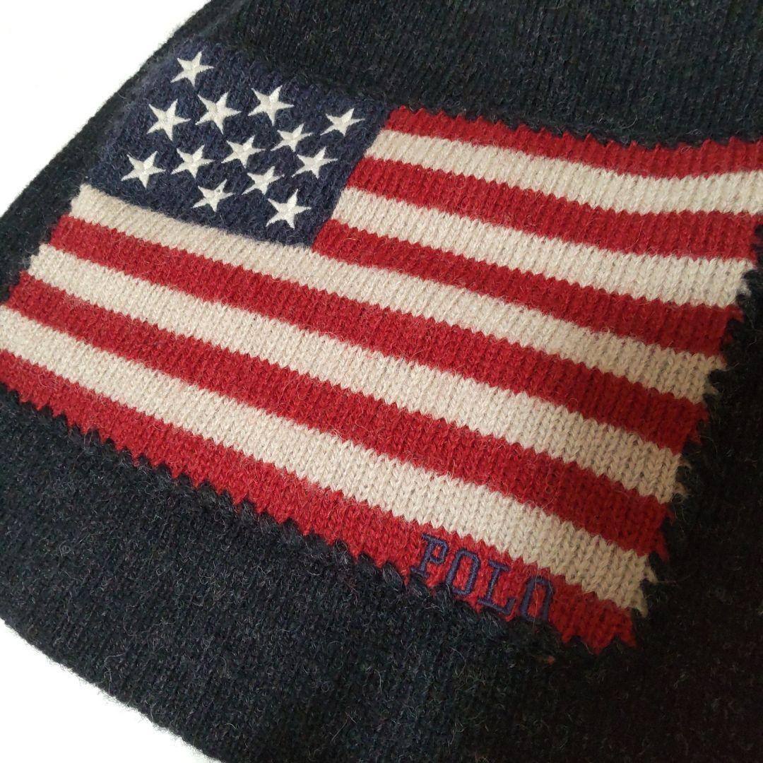 Ralph Lauren Men Scarf Polo American Flag Knit Limited Edition