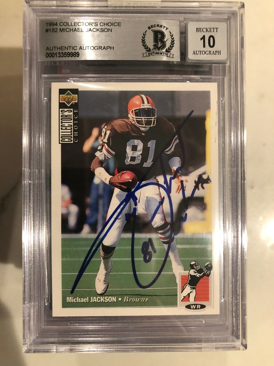 ジャクソンブラウン　コレクターズアイテム Autographed 1994 Upper Deck Michael Jackson Cleveland Browns #182