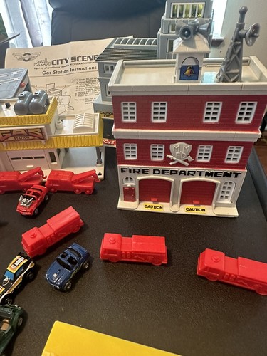 Galoob Micro Machines Lot City Scenes Aircraft Carrier Fire Dept Gas Station - Picture 6 of 10