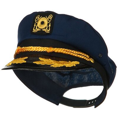 Navy Yacht Captain Hat With Scrambled Eggs Costume Blue Cap Sailor