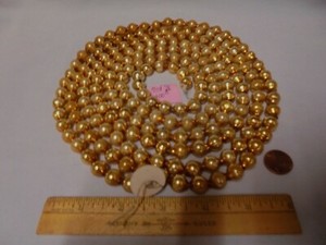 Christmas Garland Mercury Antique Gold 100" Long 7/16" Beads #700 VTG FREE SHIP