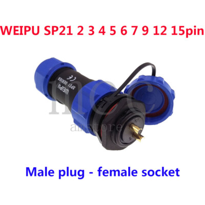 WEIPU SP21 2-15 pin Panel Waterproof Power Wire Connector,Aviation Plug Socket
