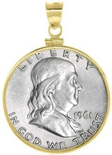 Bisel de medio dólar relleno de plata de ley y oro tapa de tornillo borde de moneda de 30 mm 2 colores