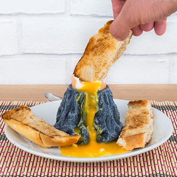Volcano Eierbecher Gift Republic Vulkan Lava Eier Halter Berg Frühstück Ei