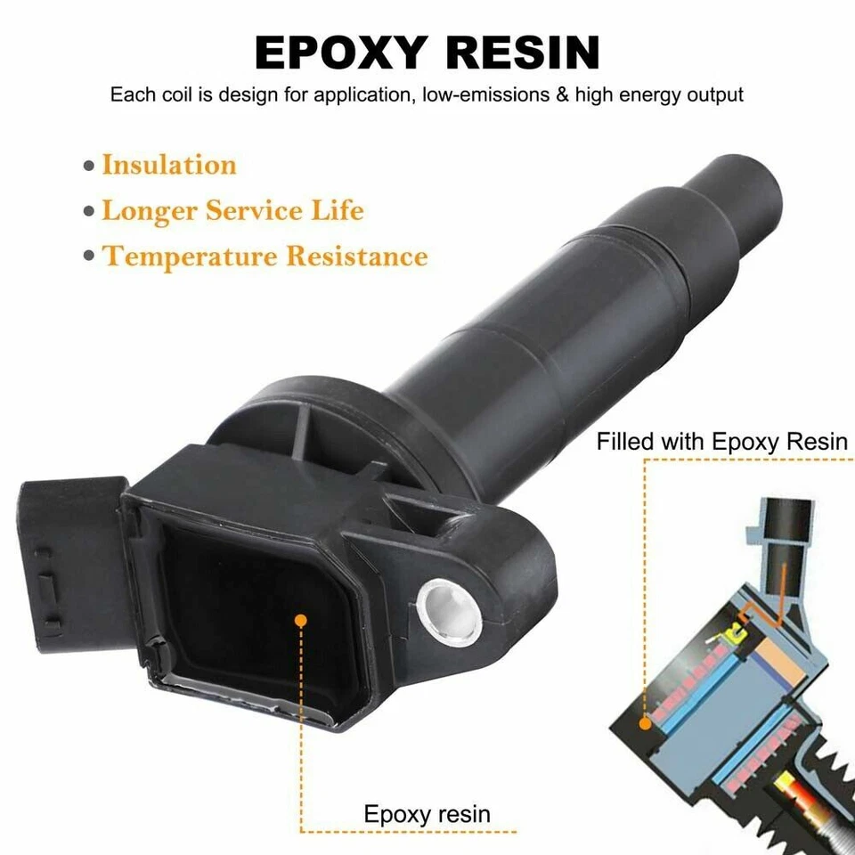 PACK OF 4 IGNITION COIL FOR TOYOTA CAMRY LE SE XLE L4 2.4L 2002-2005 UF333 C1330 - Image 4 of 4