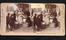 Rotterdam Holland Stereoview Flower Boys and Girls #2054 Early Keystone - BL699