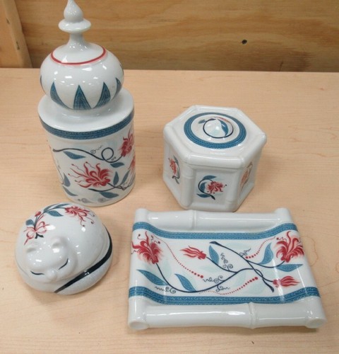 Elizabeth Arden Royal Pavilion Porcelain Vanity Set – 4-Piece 1978 Collection