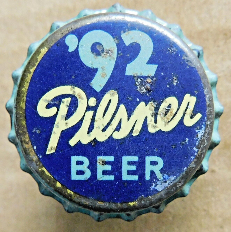 '92 PILSNER unused cork beer bottle cap 1934-1936 Oertel Brewing Louisville KY