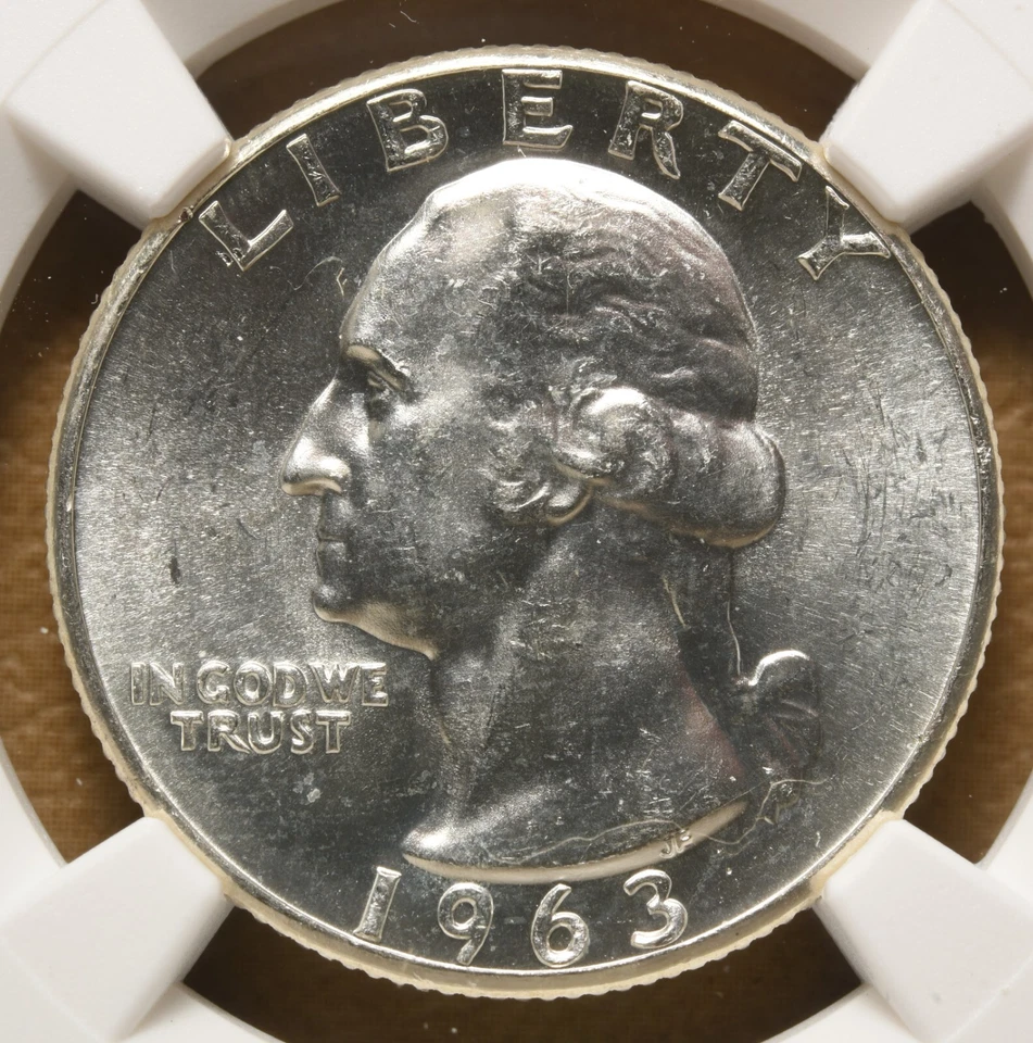 1963 Washington Silver Quarter 'Type B Reverse' NGC MS66 - Image 3 of 4