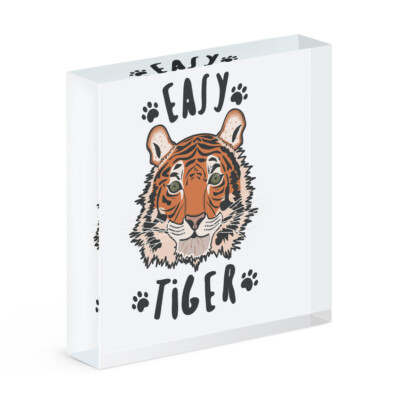 Easy Tiger Acryl Foto Block Rahmen Lustig Tiere Scherz Katze